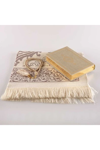 Seccade + Tesbih + Kuran Hediye Seti (hafız Boy, Vizon) - Resim 2