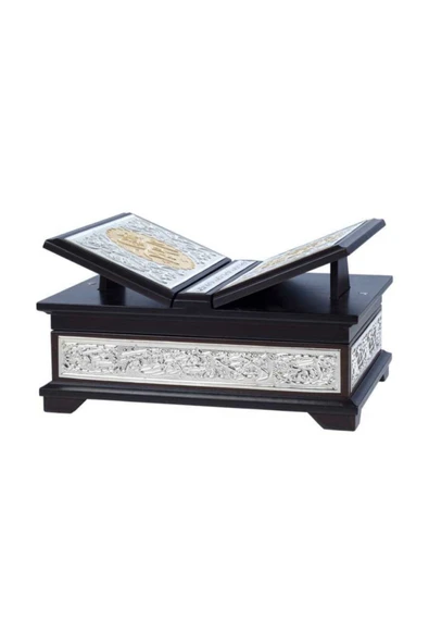 Yaldızlı Kaplama Gümüş Kanatlı Kur'an-ı Kerim (orta Boy) - Resim 6