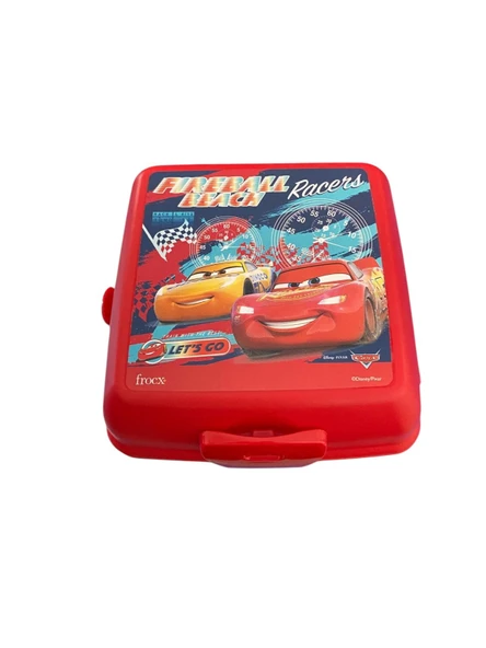 Beslenme Kutusu 4 Bölmeli Cars Kırmızı Renk Erkek Figürlü 1 Adet Yemek Saklama Kabı Beslenme Çantası