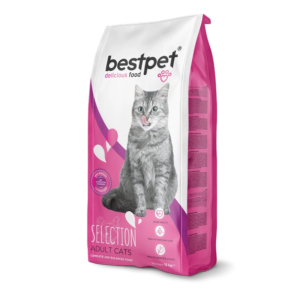 Bestpet Yetişkin Seçici Kediler İçin Tavuk Etli Kuru Mama 15 kg
