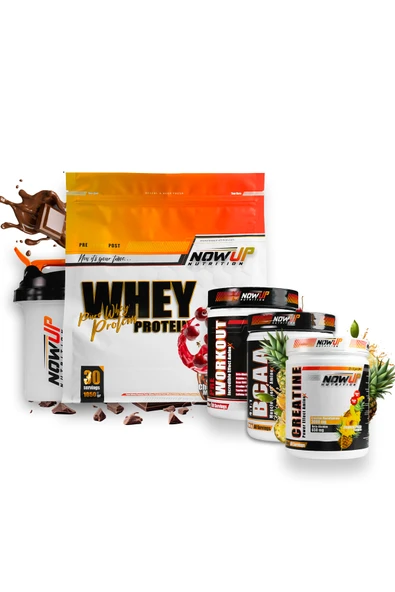 NOWUP NUTRITION Spor Tutkunları Paketi | Whey Protein, Pre-workout, Kreatin, Bcaa Ve Shaker ürün görseli 1