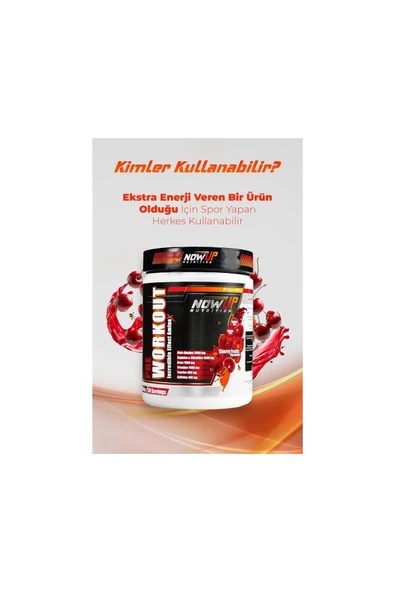 NOWUP NUTRITION Pre-Workout Incredible Effect | Güç, Enerji ve Artışı | 360 gr | Vişne Aromalı - Resim 2