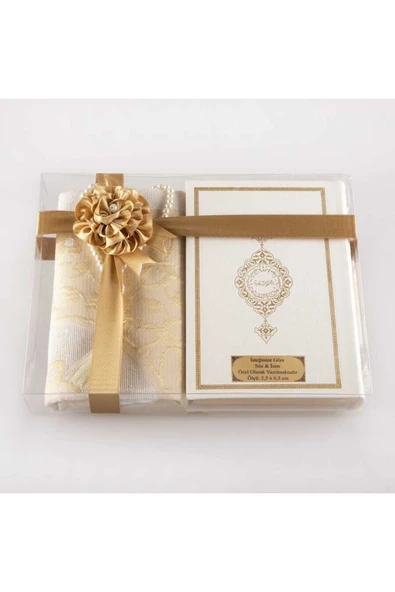 Seccade + Tesbih + Kuran Hediye Seti (hafız Boy, Beyaz-1) ürün görseli