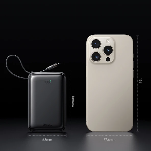 Mcdodo MC-6370 20000mAh 65W Dahili Kablolu Powerbank - Resim 4
