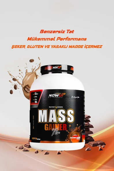 NOWUP NUTRITION Mass Gainer | Kas Gelişimi Ve Kilo Artışı | 4020 gr | Çikolata & Vanilya Aromalı - Resim 7
