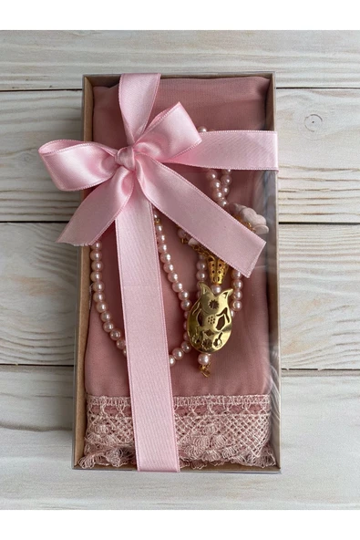 Lüks Güpürlü Şal Lüks Güllü Inci Tesbih Çeyizlik Bohça Ev Konsept ürün görseli