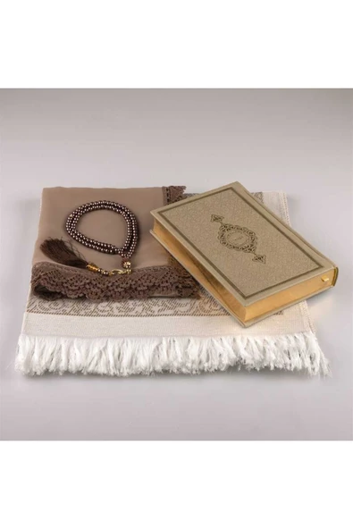 Şal + Seccade + Tesbih + Kuran Hediye Seti (hafız Boy, Vizon) - Resim 2