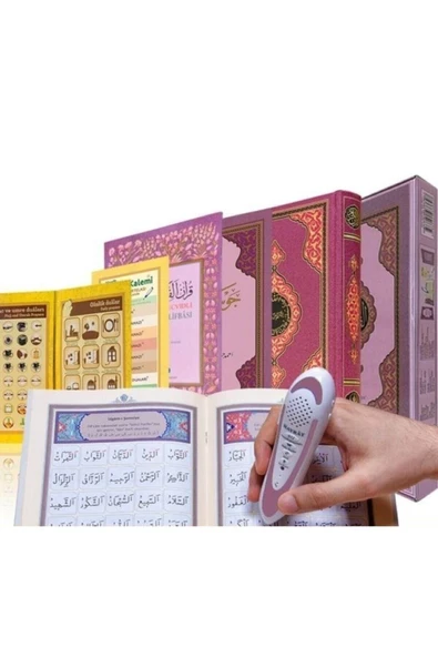 Kuran Okuyan Kalem Seti Kalem Kuran Orta Boy 16*24 cm Pembe - Resim 2