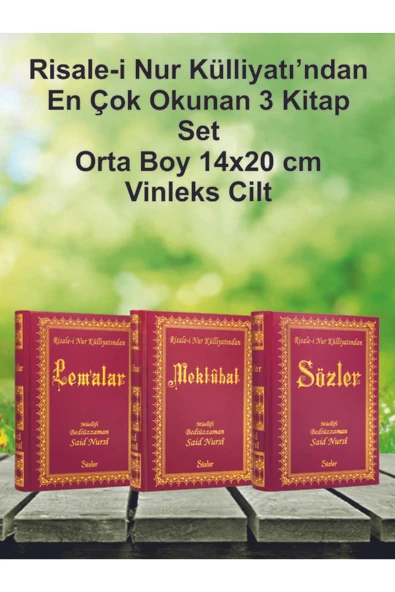 Risale-i Nur Külliyatından En Çok Okunan 3 Kitap (Sözler,Lemalar,Mektubat) Orta Boy Vinleks Cilt ürün görseli