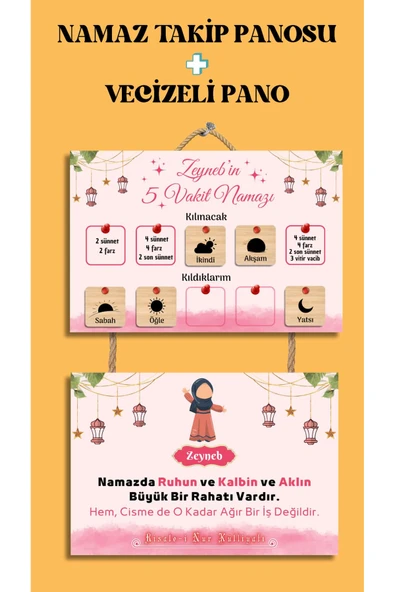 KIZ ÇOCUKLARI İÇİN NAMAZ TAKİP PANOSU VE RİSALE-İ NUR VECİZELİ PANO ürün görseli
