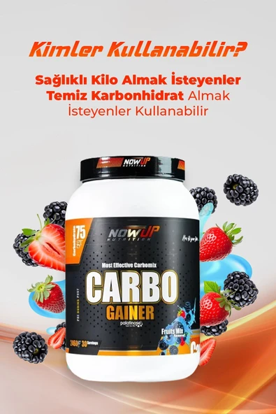 NOWUP NUTRITION Carbo Gainer 2460 gr | Karışık Meyve Aromalı | Karbonhidrat Takviyesi - Resim 5