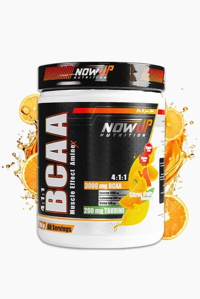 NOWUP NUTRITION Bcaa 4:1:1 Muscle Effect Amino Asit / Turunç Meyveleri Aromalı – 360 Gr. / 60 Servis - Resim 4