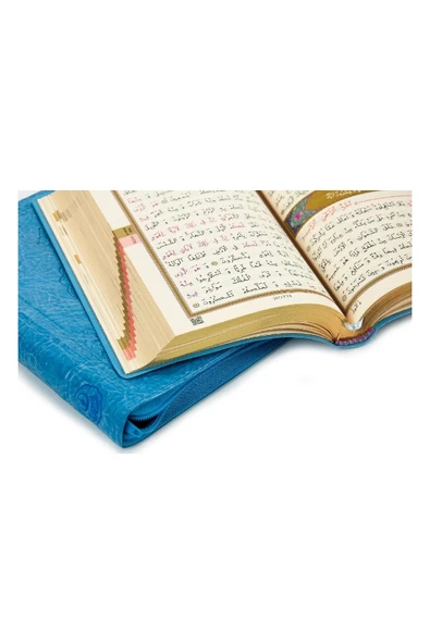 Benim Kuranım - Sade Arapça - Çanta Boy - Mavi - Kılıflı - Mühürlü - Bilgisayar Hatlı - Resim 4