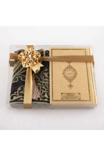 Seccade + Tesbih + Kuran Hediye Seti (hafız Boy, Gold-1) ürün görseli