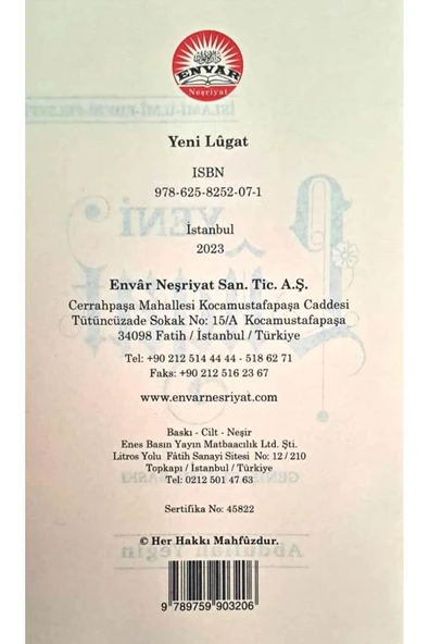 YENİ LÛGAT (ABDULLAH YEĞİN) - Resim 3
