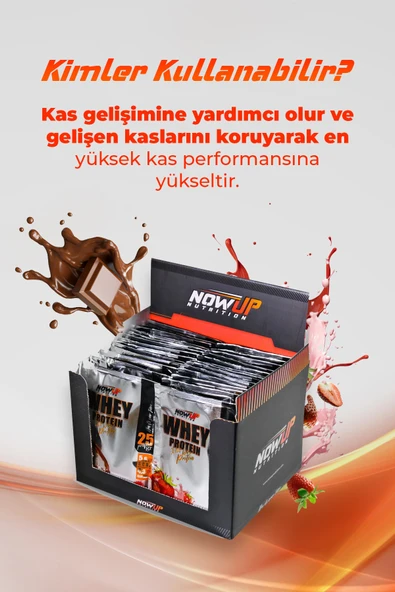 NOWUP NUTRITION Nowup Whey Protein Saşe 30x36 gr – Tek Kullanımlık – Çilek & Çikolata Aromalı – 25g Protein - Resim 7