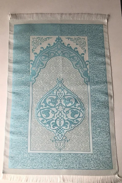 Orta Boy( 16x24 Cm)termo Deri Kuran-ı Kerim Turkuaz,seccade,inci Tesbih Set - Resim 4