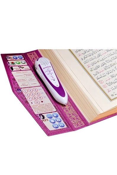 Kuran Okuyan Kalem Seti- Kalem Kuran Orta Boy Pembe - Resim 5