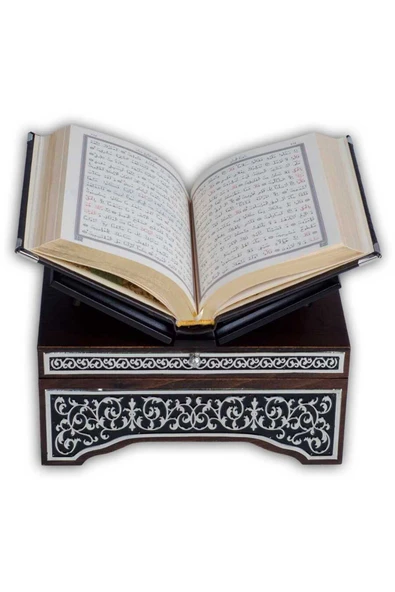 Kanat Sandıklı Siyah Kaplama Gümüş Kur'an-ı Kerim (orta Boy) - Resim 4