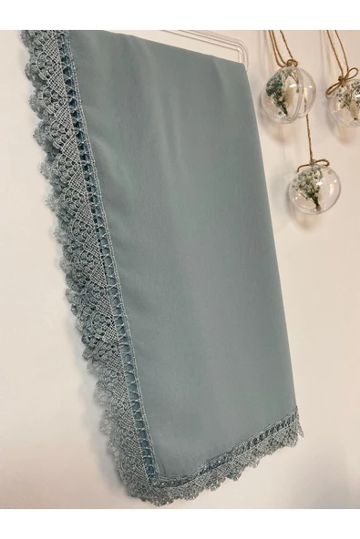 Baş Örtüsü Iğne Oyası Namaz Örtüsü,mevlüt Örtüsü Küf Yeşili - Resim 3