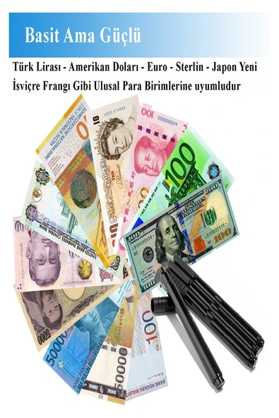 Sahte Para Kalemi 2 Adet Para Kontrol Kalemi Sahte Gerçek Para Tespit Ayırt Etme Türk Lirası Dolar Euro - 3