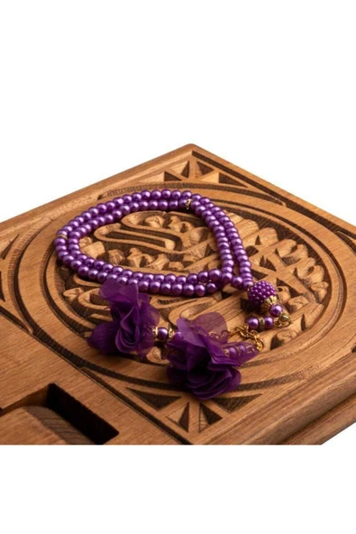 Gül Püsküllü Tesbih Lila (99lu - 6mm) ürün görseli