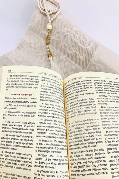 Hafız Boy Kur'anı Kerim'in Metinsiz Muhtasar Meali,seccade,inci Tesbih Set - Resim 2