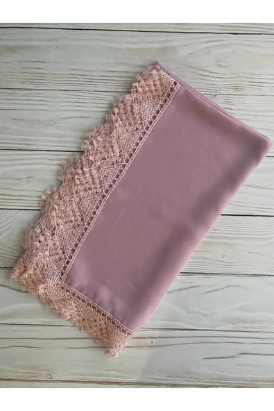 Lüks Güpürlü Şal Lüks Güllü Inci Tesbih Çeyizlik Bohça Ev Konsept - Resim 3