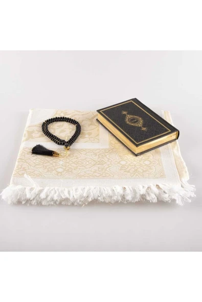 Seccade + Tesbih + Kuran Hediye Seti (hafız Boy, Siyah-1) ürün görseli