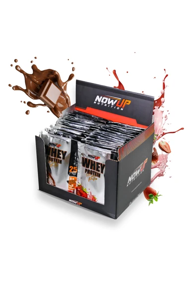 NOWUP NUTRITION Nowup Whey Protein Saşe 30x36 gr – Tek Kullanımlık – Çilek & Çikolata Aromalı – 25g Protein ürün görseli