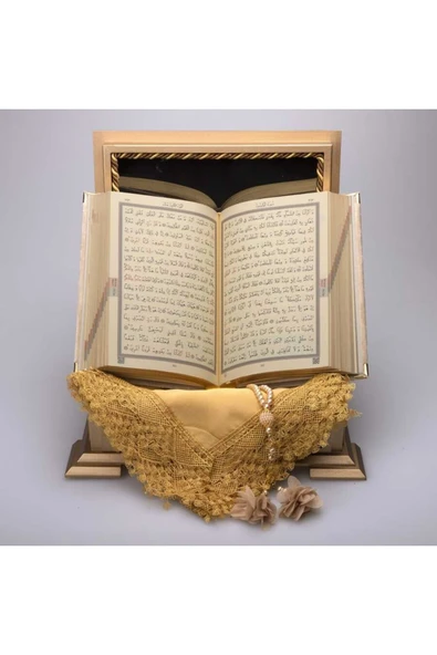 Şal + Tesbih + Kuran Hediye Seti (hafız Boy, Kadife, Vizon) - Resim 3