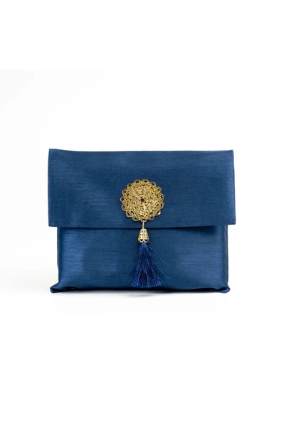 Seccade + Tesbih Hediye Seti (Şantuk Kese, Lacivert) - Resim 2