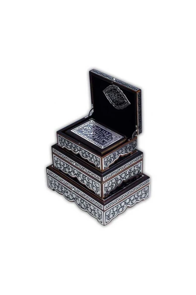 Sandıklı Siyah Kaplama Gümüş Kur'an-ı Kerim (Çanta Boy) - Resim 2