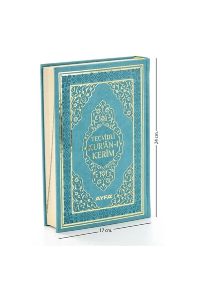 Tecvidli Kuranı Kerim - Termo Deri - Orta Boy - Turkuaz Renkli ürün görseli