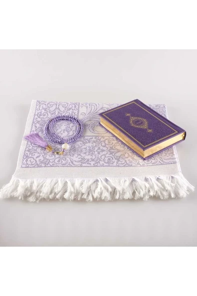 Seccade + Tesbih + Kuran Hediye Seti (çanta Boy, Lila) - Resim 2