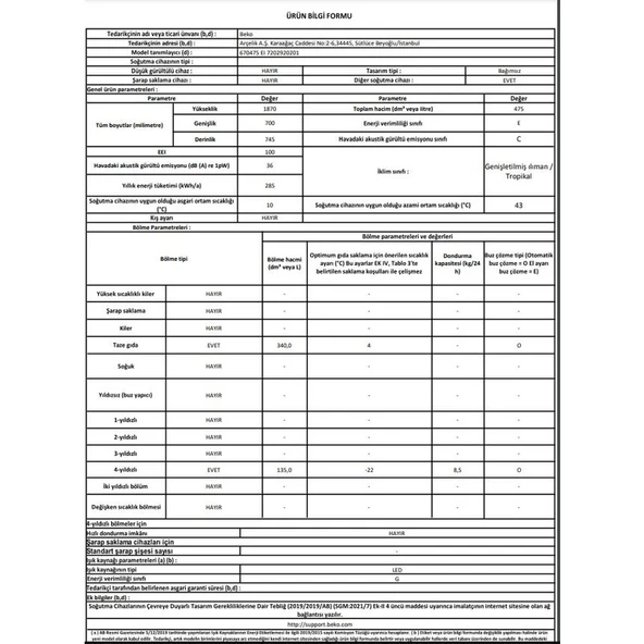 Beko 670475 EI No Frost Buzdolabı - Resim 5