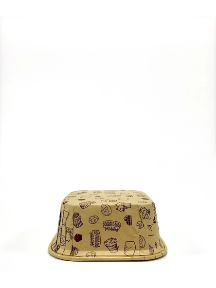 Kafem Muffin Kek Kapsülü Kare Kraft Desenli 50li - K33 - Resim 3