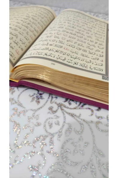 Hayrât Neşriyat Kadife Kuran-ı Kerim Orta Boy Pleksili (pembe, Elif-vavlı, Mühürlü) - Resim 5