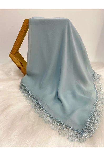 Baş Örtüsü Iğne Oyası Namaz Örtüsü,mevlüt Örtüsü Küf Yeşili - Resim 2