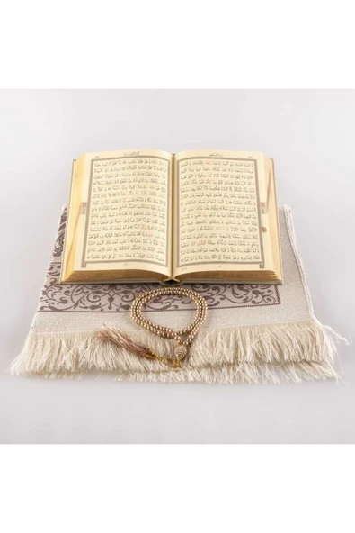 Seccade + Tesbih + Kuran Hediye Seti (hafız Boy, Vizon) - Resim 3
