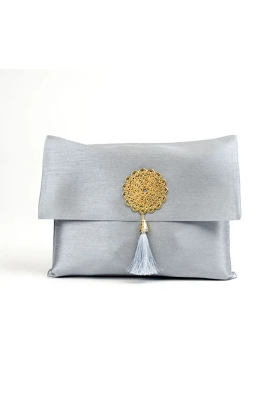 Seccade + Tesbih Hediye Seti (Şantuk Kese, Gri) - Resim 2