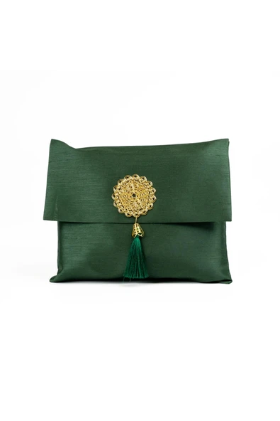 Seccade + Tesbih Hediye Seti (Şantuk Kese, Yeşil) - Resim 2