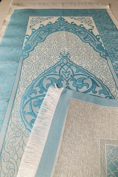 Orta Boy( 16x24 Cm)termo Deri Kuran-ı Kerim Turkuaz,seccade,inci Tesbih Set - Resim 5