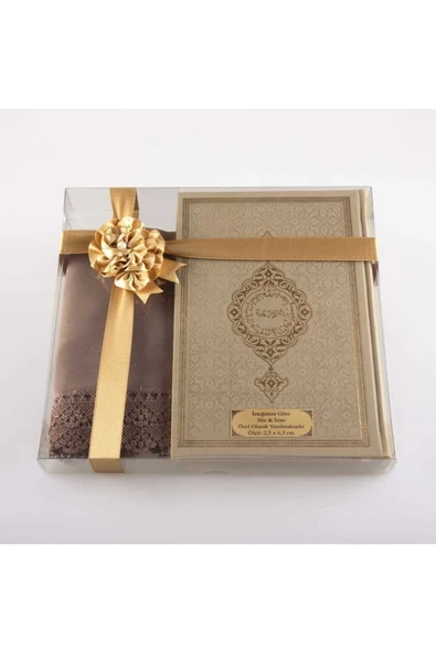 Şal + Tesbih + Kuran Hediye Seti (hafız Boy, Vizon) ürün görseli