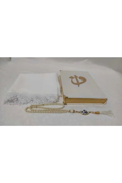 Hayrât Neşriyat Kadife Kuran-ı Kerim Orta Boy ((beyaz, Elif-vavlı, Mühürlü)), Tesbih, Namaz Örtüsü ürün görseli