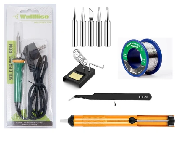WellHise Lehimleme Seti Havya Seti Lehim teli Yedek Uç Lehim Pompası Havya Seti