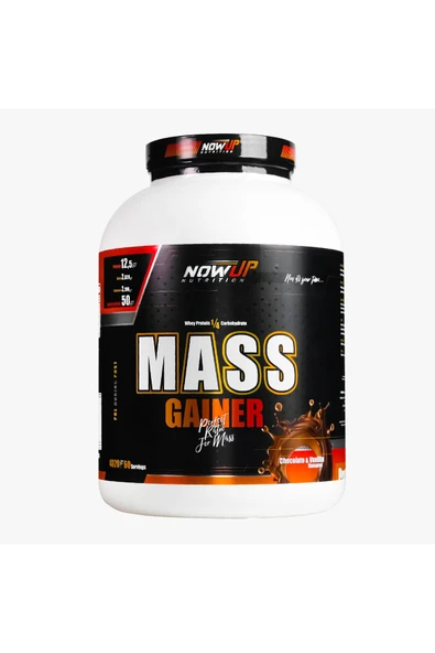 NOWUP NUTRITION Mass Gainer | Kas Gelişimi Ve Kilo Artışı | 4020 gr | Çikolata & Vanilya Aromalı - Resim 2