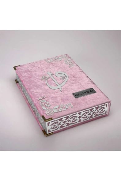 Tesbih + Kuran Hediye Seti (orta Boy, Bebe Pembe, Gümüş Pleksi) - Resim 2
