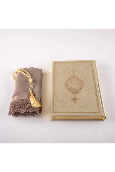 Şal + Tesbih + Kuran Hediye Seti (hafız Boy, Vizon) - Resim 2
