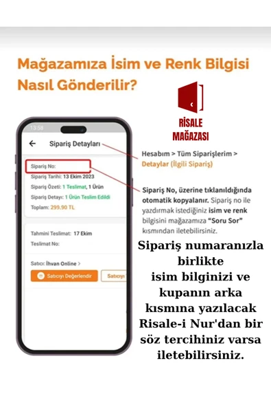 Risale-i Nur Sözlü Eşlere Özel Porselen Kupa Bardak - Bediüzzaman Said Nursi İslami Söz - Resim 4